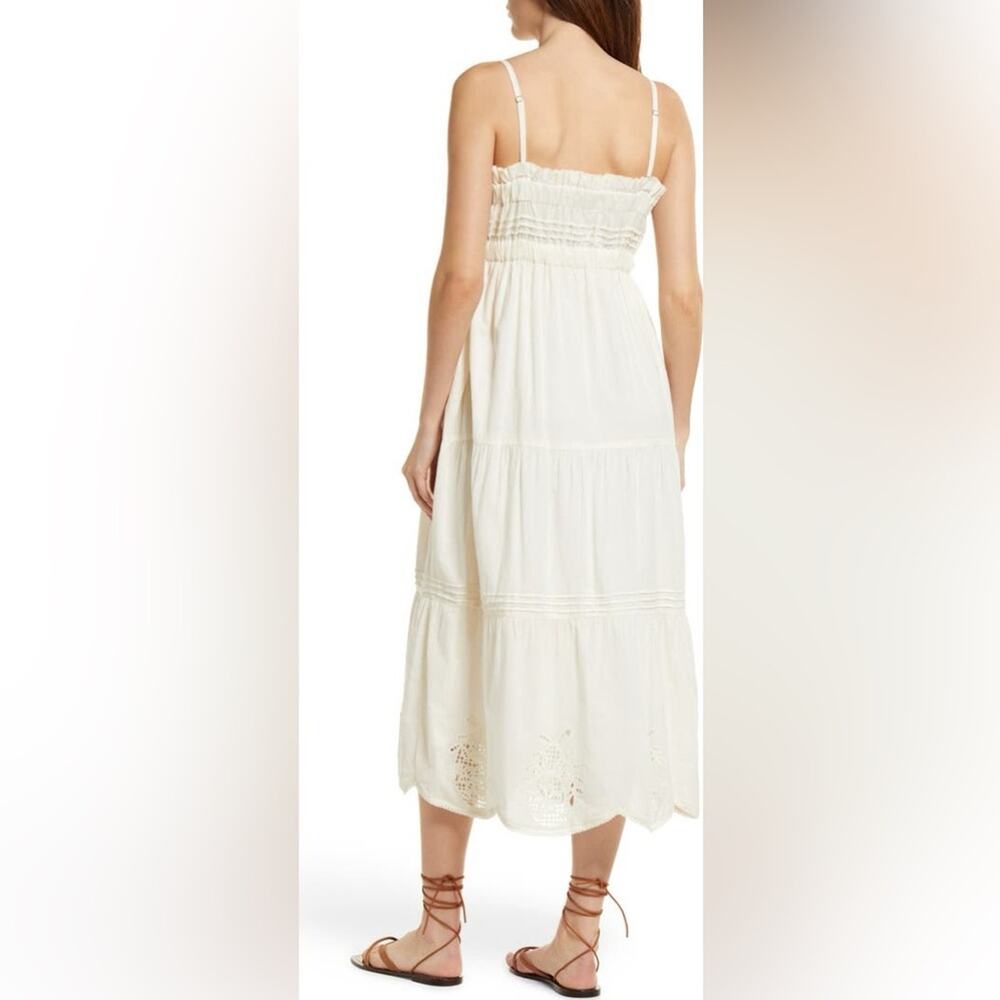 Cleobella White Smocked Midi Dress with Eyelet Detail - Picture 8 of 8